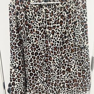 Talbots Animal Print Blouse size XL Petite
